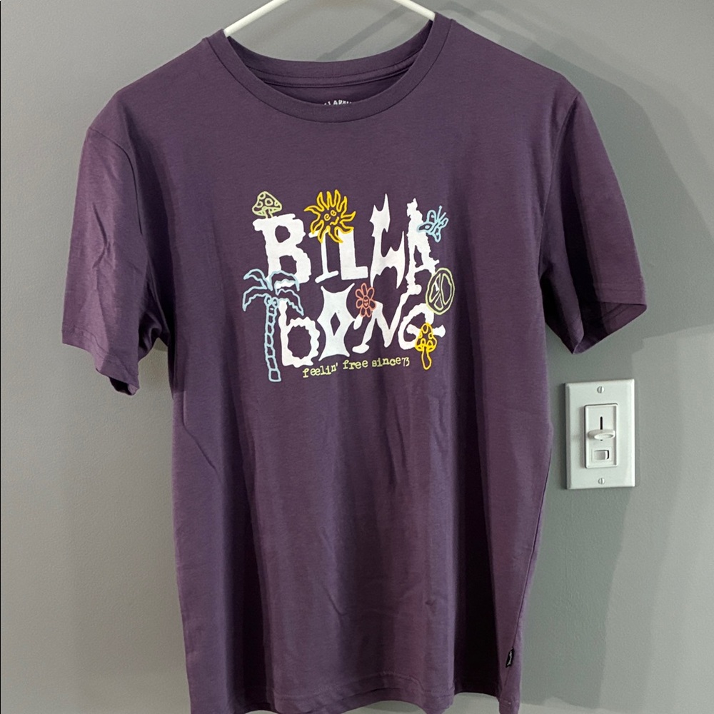 Billabong Dark Purple Tee with Graphic Print
